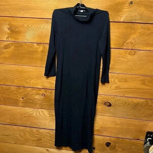 JUNIORS STANDARD JAMES PERSE LONG SLEEVE MaxI DRESS DRESS SIZE 1 BLACK‎